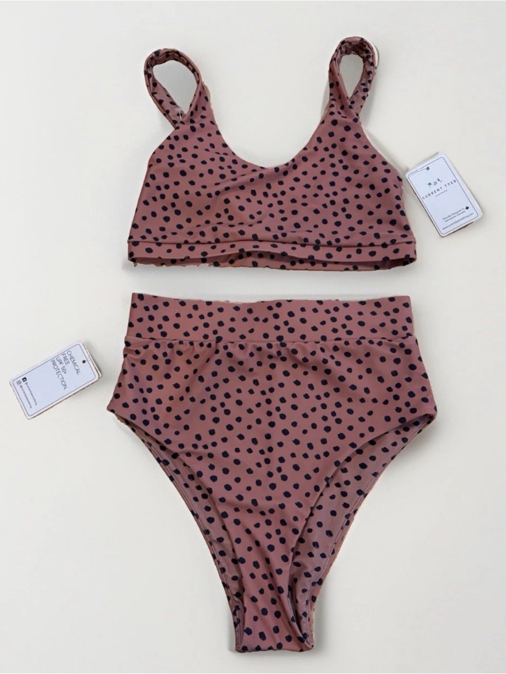 Currently Tyed Bikini Size XS High Waist Lennon New With Tags Scoop Neck Swim